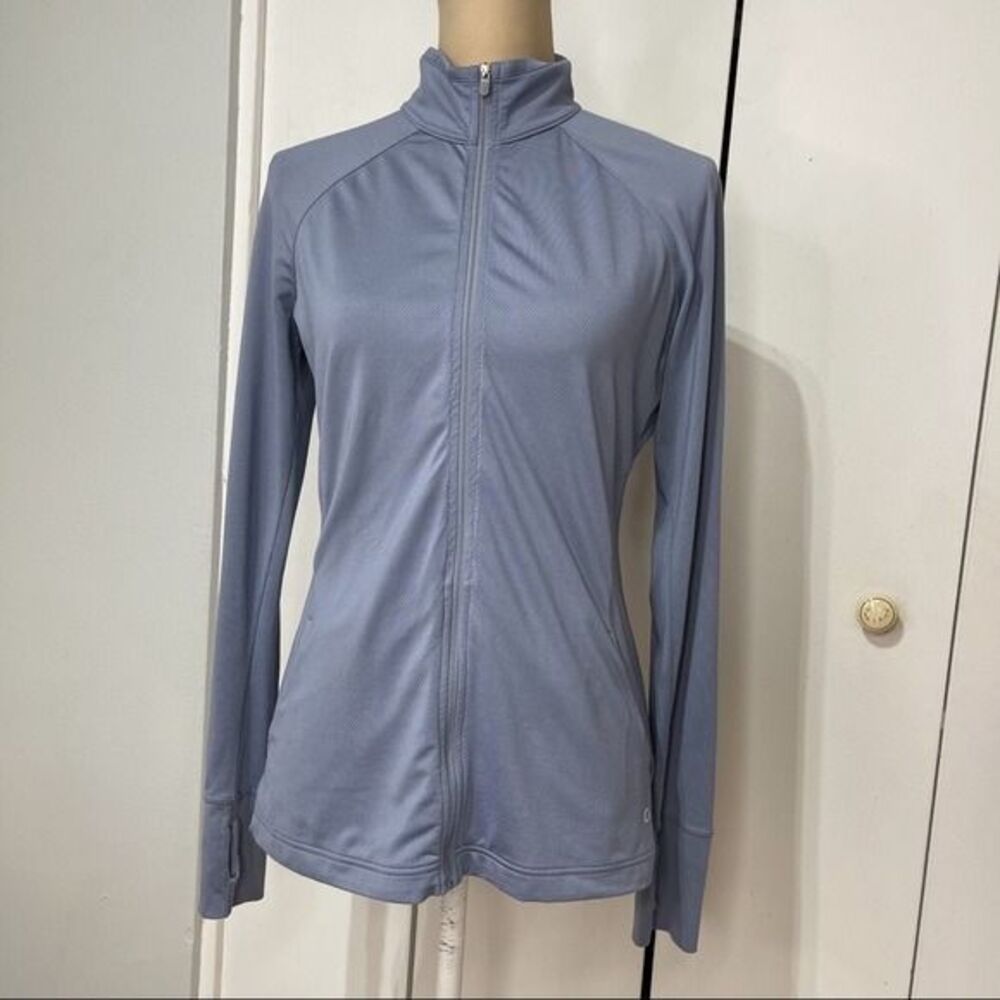 Womens Gap fit full zip Sweater jacket grey Small turtleneck long  sleeve
